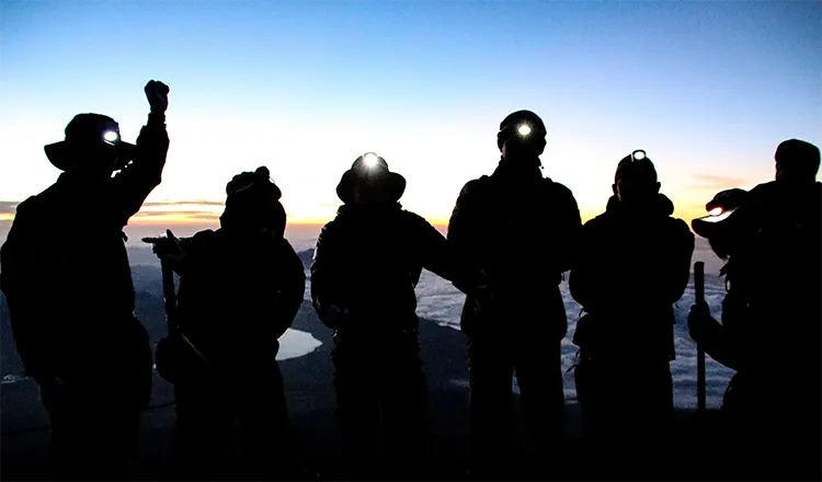 Watching the sunrise on Mt. Fuji
