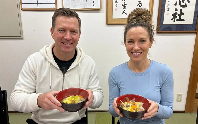 Enjoy a hearty, traditional breakfast eaten by sumo wrestlers.