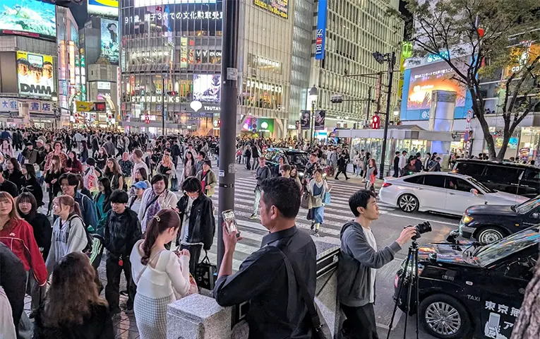 Shibuya Scramble Crossing at night